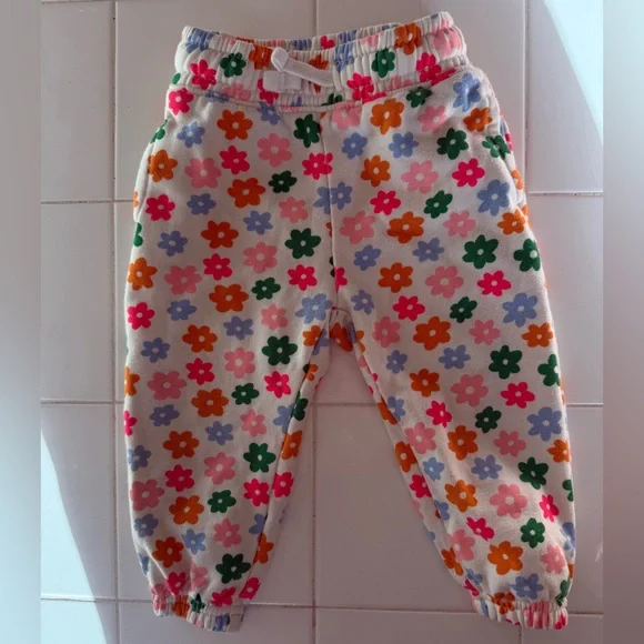 Old Navy Baby Girls Toddler Matching Floral Sweatsuit Set 18-24m Zip Hoodie - Picture 9 of 12